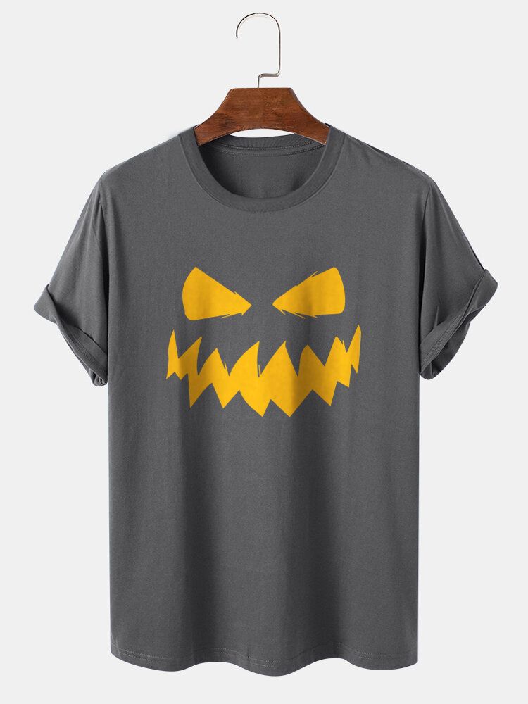 Herr 100% Bomull Halloween-tema Grimastryckt Kortärmad T-shirt