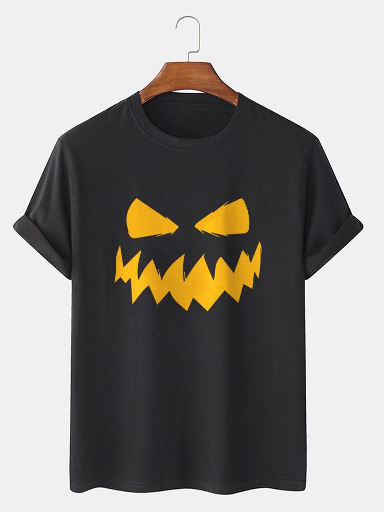 Herr 100% Bomull Halloween-tema Grimastryckt Kortärmad T-shirt