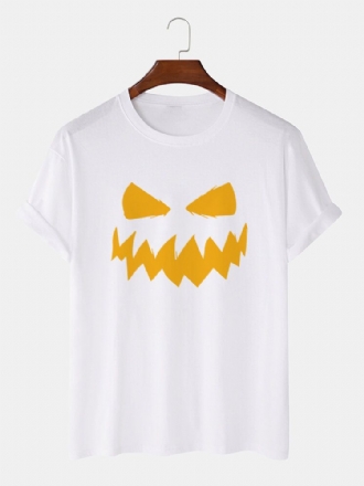 Herr 100% Bomull Halloween-tema Grimastryckt Kortärmad T-shirt