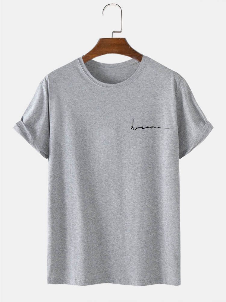 Herr 100% Bomull Karaktärstryck Rund Hals Kortärmad T-shirt