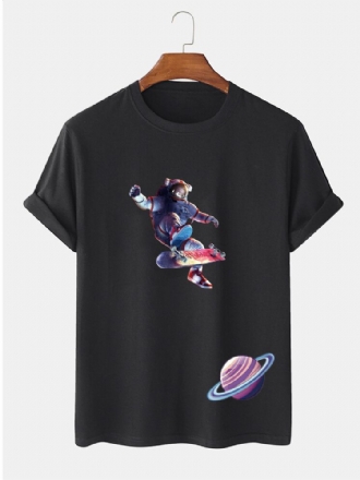 Herr Astronaut Planet Print Kortärmad T-shirt I 100% Bomull