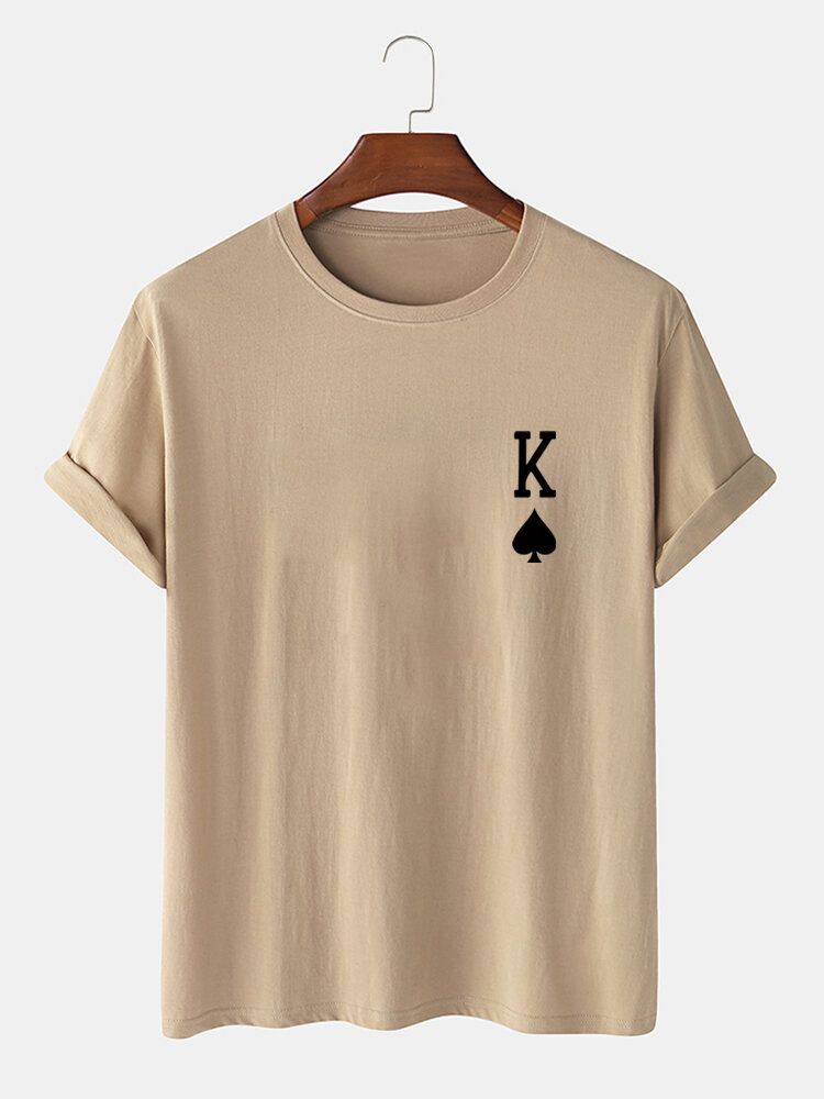 Herr King Of Spades Pokertryck 100% Bomull Kortärmad T-shirt