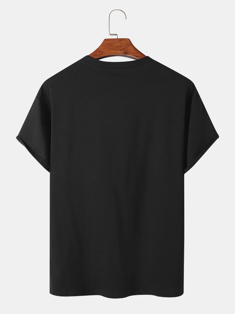 Herr Kontrast Colorblock Hudvänlig Kortärmad Kortärmad T-shirt Avslappnad Stil