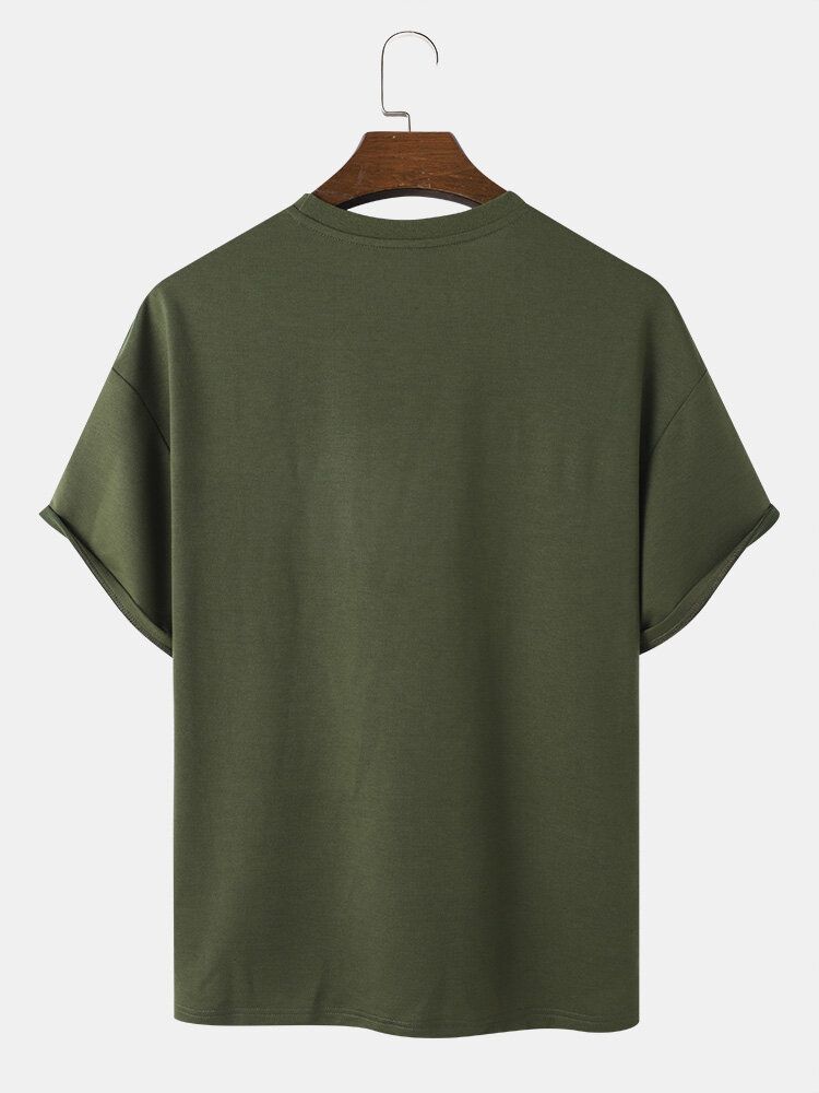 Män Platt Ficksömmar Colorblock Camping Soft Andas T-shirts