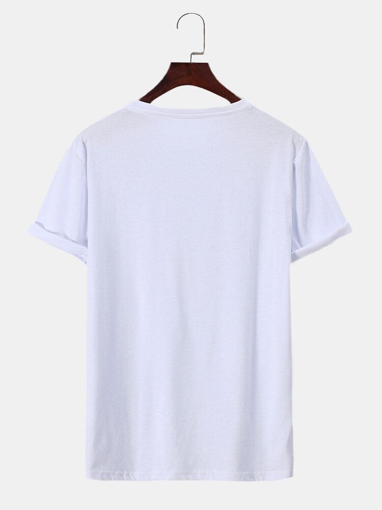 Män Svamptryck Rundhalsad Nederdel Kortärmad Casual T-shirt