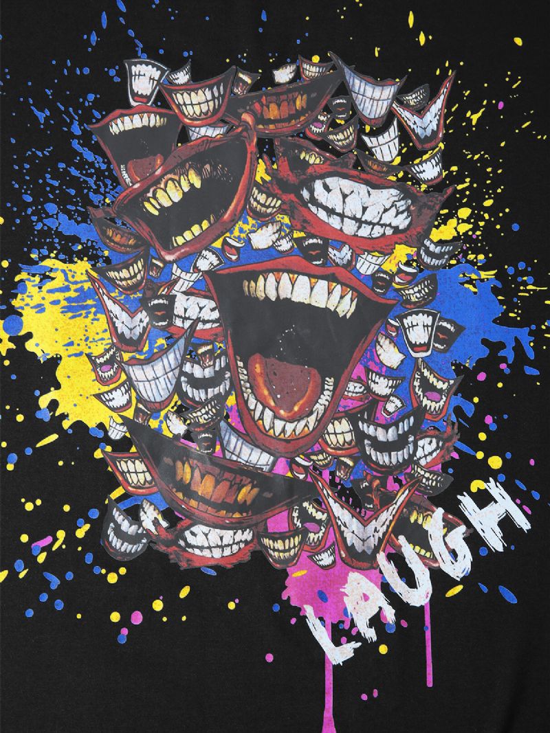 Män Tecknad Färgglad Clowntryck Street Graffiti Casual T-shirt