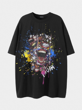 Män Tecknad Färgglad Clowntryck Street Graffiti Casual T-shirt