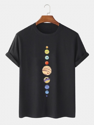 Tecknad Planets För Män 100% Bomull O-ringad T-shirt Med Kort Ärm