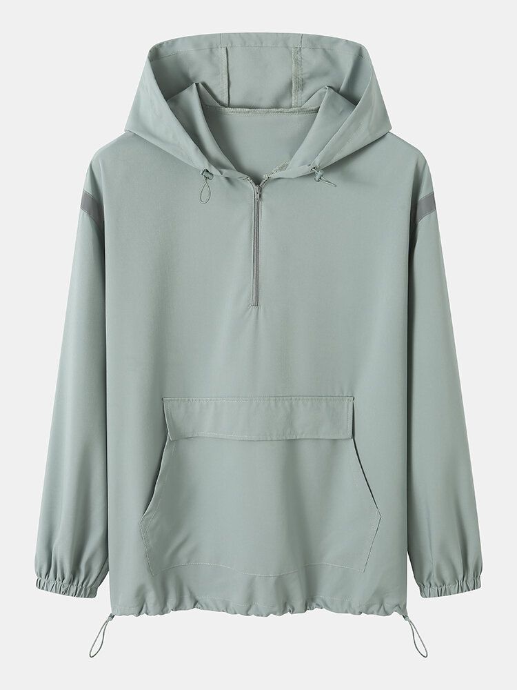 Massiv Känguruficka För Män Front Zip Street Hooded Dragsko Långärmade Cargodräkter