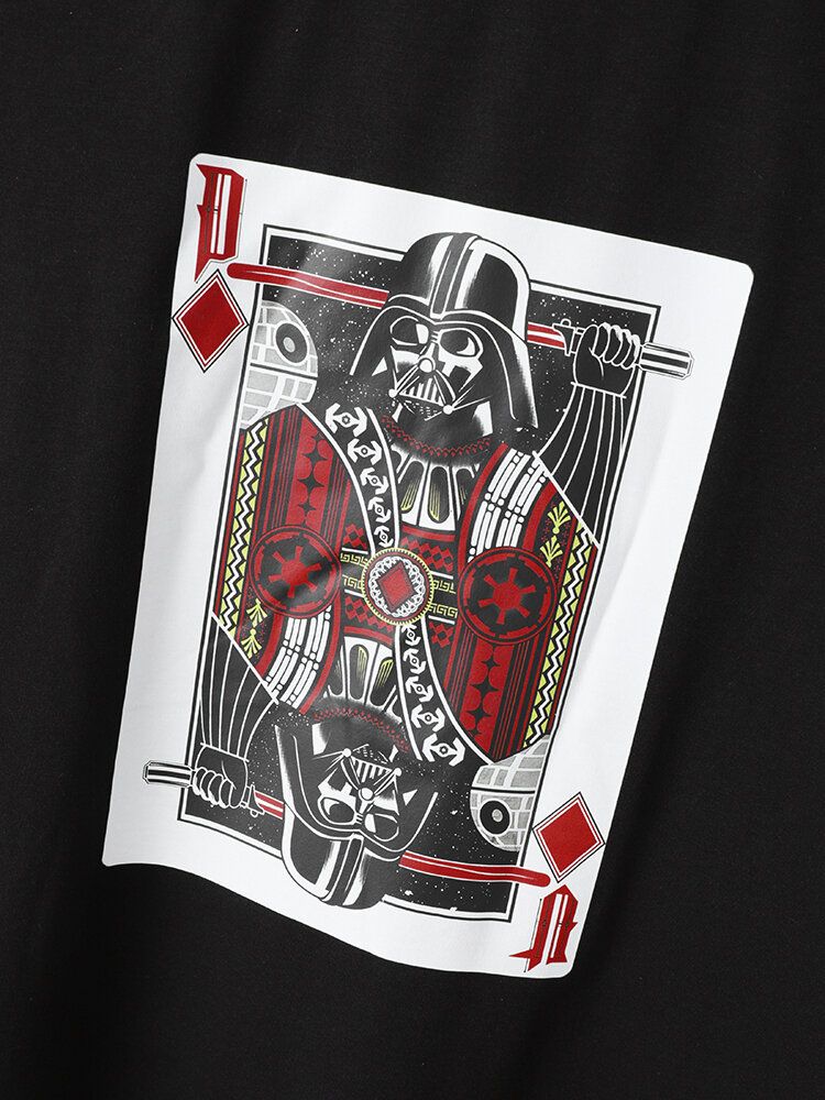 Men Poker Print Star War Short Tvådelad Casual Suits