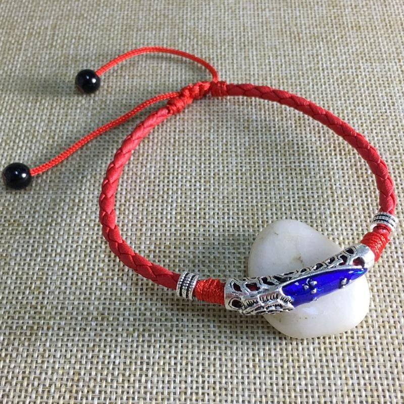 Vintage Unisex Ankelarmband Lucky Red Rope Etnisk Justerbar Fotled Strand Barfotasmycken