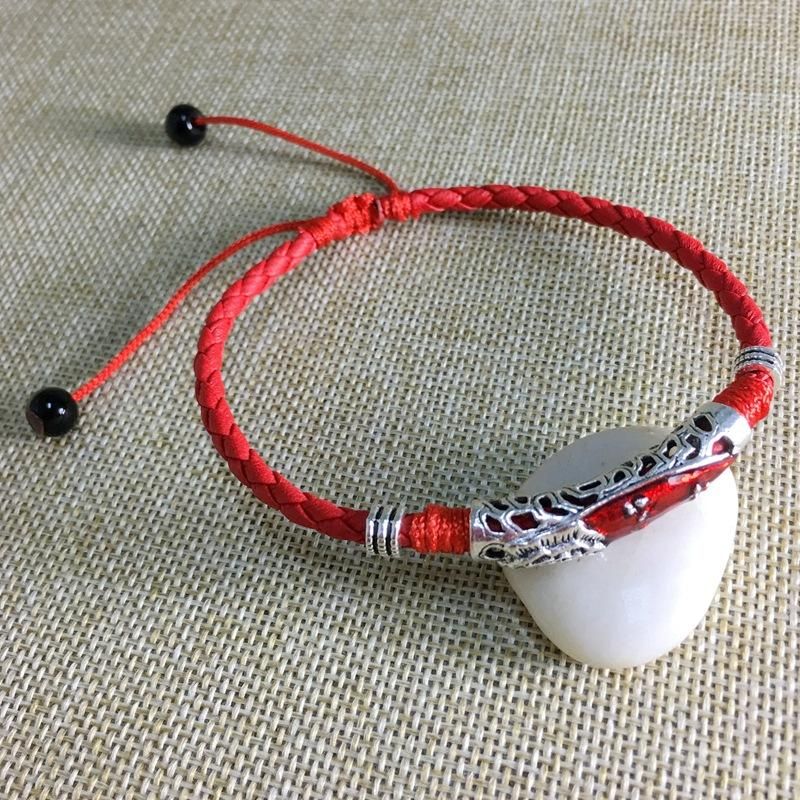 Vintage Unisex Ankelarmband Lucky Red Rope Etnisk Justerbar Fotled Strand Barfotasmycken