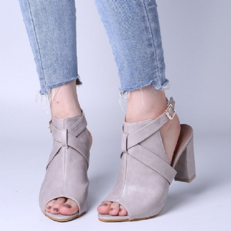 Kvinnor Peep Toe Slingback Spänne Högklackat Pumpar