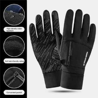 Män Vinter Cykelhandskar Plus Velvet Warmth Outdoor Vattentät Vindtät Touchscreen Handskar