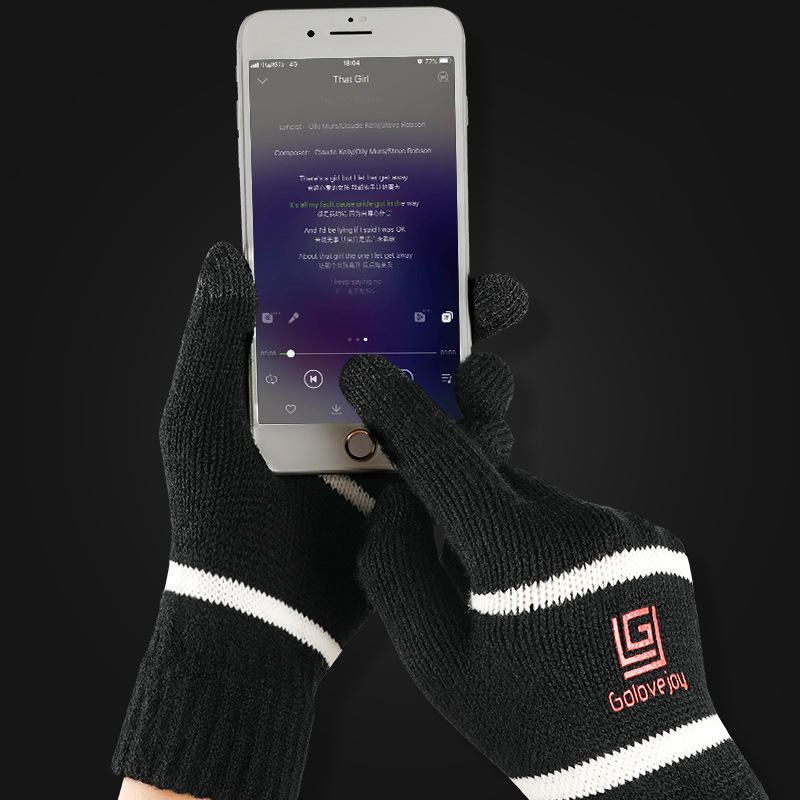 Unisex Vinter Touch Screen Utomhus Ridning Stickade Varma Förtjockade Handskar