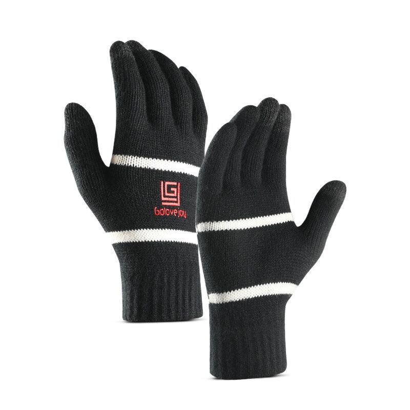 Unisex Vinter Touch Screen Utomhus Ridning Stickade Varma Förtjockade Handskar