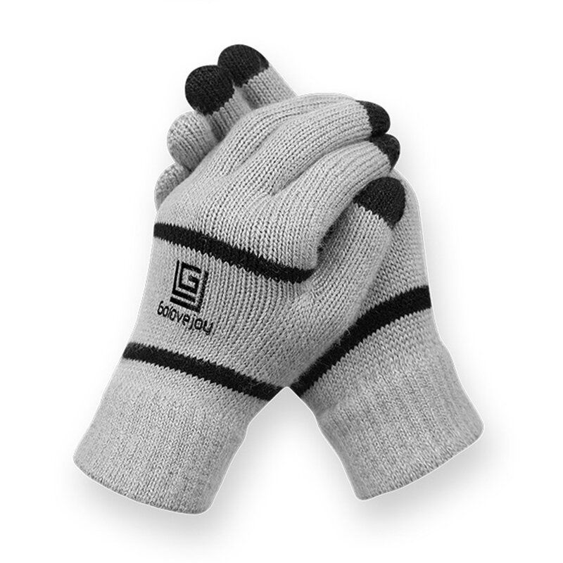 Unisex Vinter Touch Screen Utomhus Ridning Stickade Varma Förtjockade Handskar