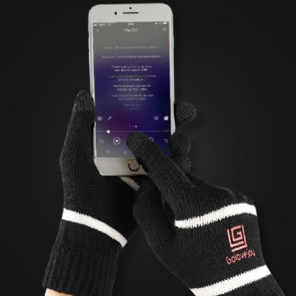 Unisex Vinter Touch Screen Utomhus Ridning Stickade Varma Förtjockade Handskar