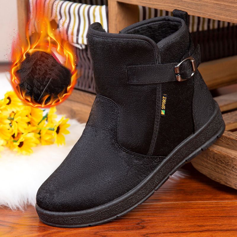 Dam Comfy Varmt Foder Spänne Slip On Snow Boots