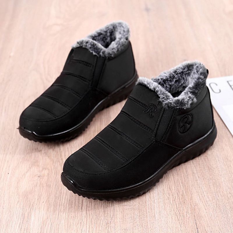 Dam Comfy Warm Foder Vattentät Slip On Snow Boots