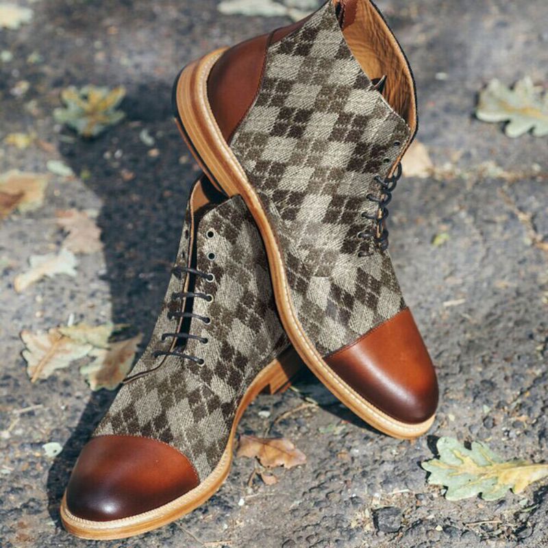 Herr Brittisk Stil Cap Toe Ankel Jack Boots