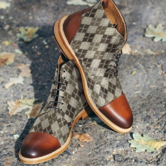 Herr Brittisk Stil Cap Toe Ankel Jack Boots