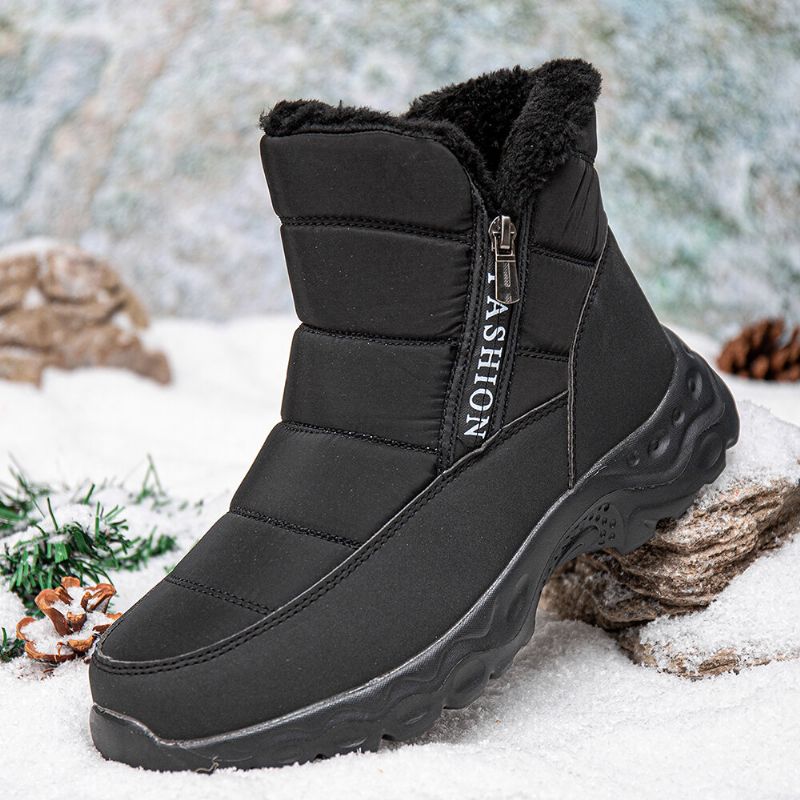 Herr Sida-dragkedja Design Vinter Varmfodrade Outdoor Snow Boots