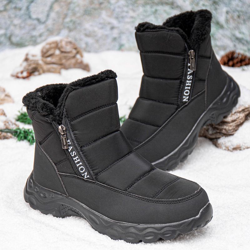 Herr Sida-dragkedja Design Vinter Varmfodrade Outdoor Snow Boots