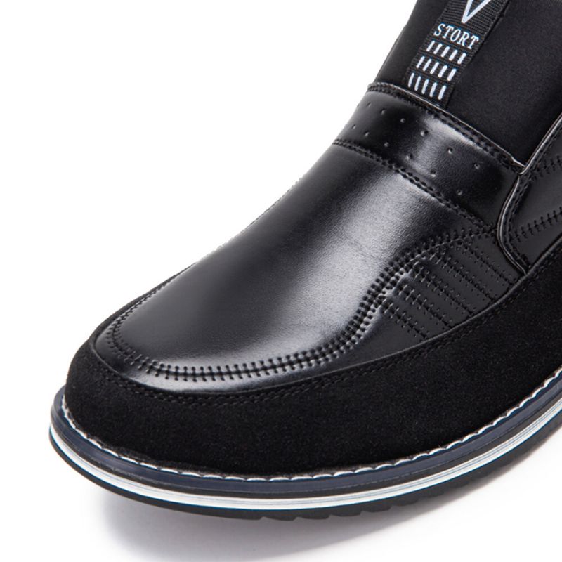 Herrsömmar Pläd Comfy Business Casual Slip On Leather Boots