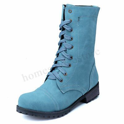 Kvinnor Plus Size Motorcykel Rund Toe Retro Mid Calf Boots