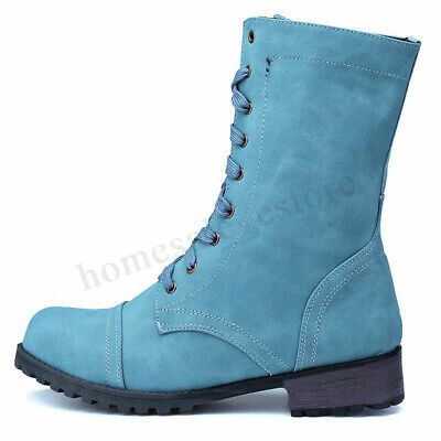 Kvinnor Plus Size Motorcykel Rund Toe Retro Mid Calf Boots