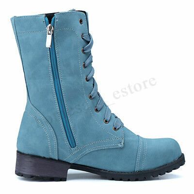 Kvinnor Plus Size Motorcykel Rund Toe Retro Mid Calf Boots