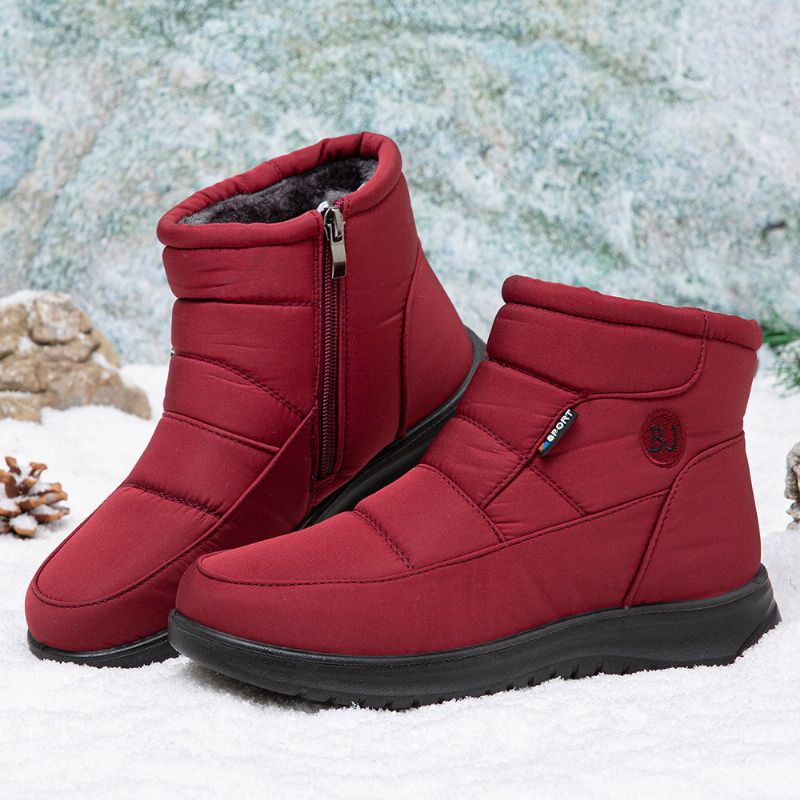 Kvinnor Varmfodrade Pull On Plus Velvet Ankel Snow Boots