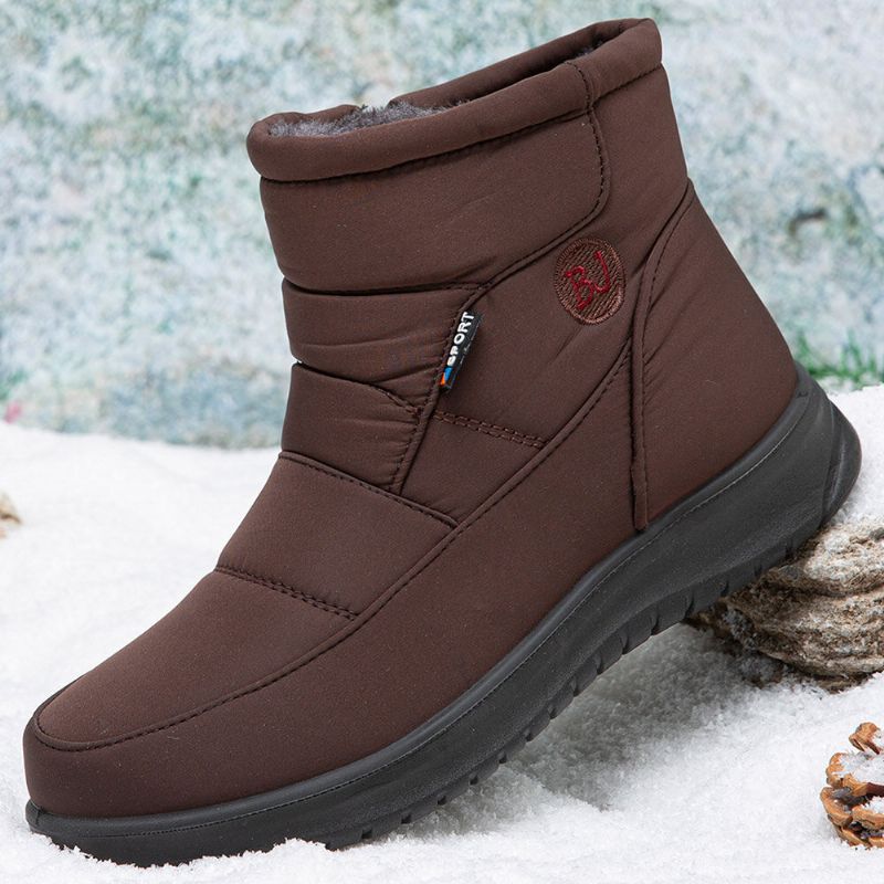 Kvinnor Varmfodrade Pull On Plus Velvet Ankel Snow Boots