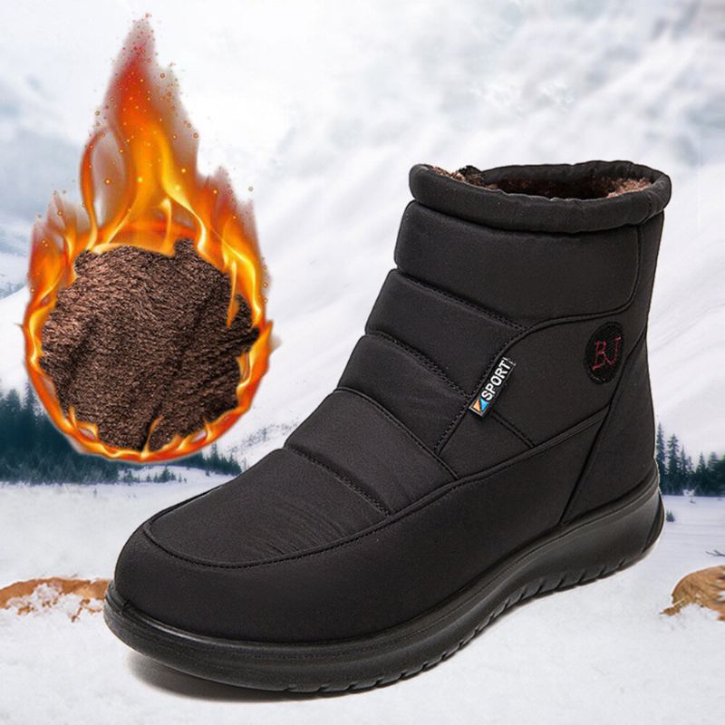 Kvinnor Varmfodrade Pull On Plus Velvet Ankel Snow Boots