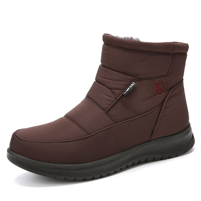 Kvinnor Varmfodrade Pull On Plus Velvet Ankel Snow Boots