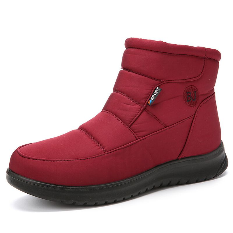 Kvinnor Varmfodrade Pull On Plus Velvet Ankel Snow Boots