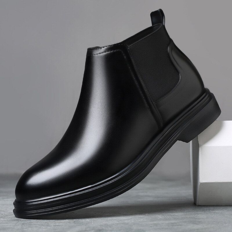 Män Andas Spetsiga Tå Mjuk Sula Bekväm Slip On Casual Chelsea Boots