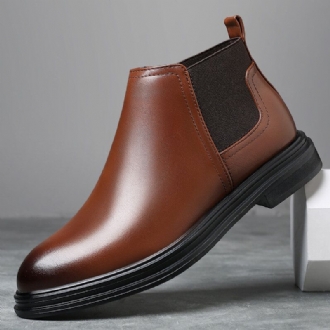 Män Andas Spetsiga Tå Mjuk Sula Bekväm Slip On Casual Chelsea Boots