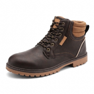 Män Bekväm Mikrofiberläder Halksäker Casual Tooling Boots