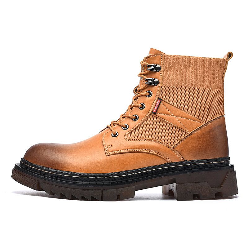 Män Bekväm Rund Tå Halkbeständiga High Top Tooling Boots