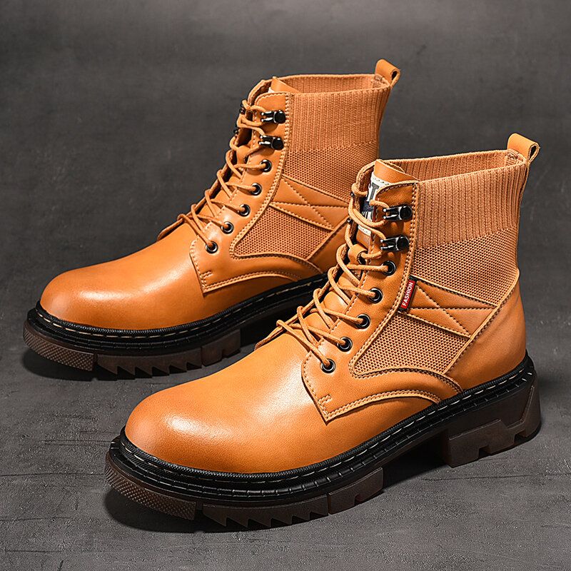 Män Bekväm Rund Tå Halkbeständiga High Top Tooling Boots