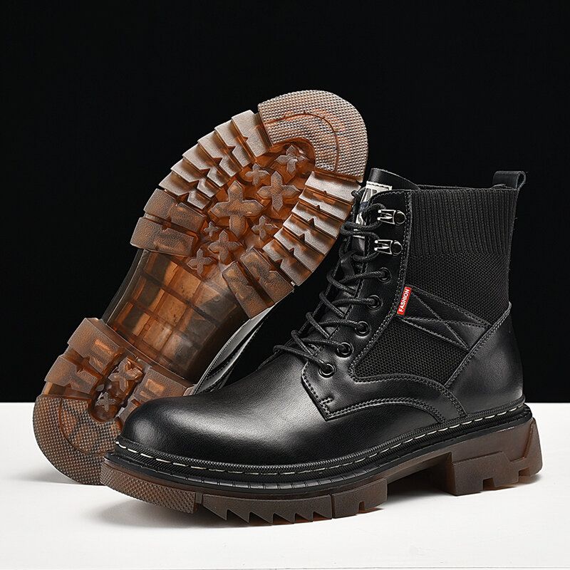 Män Bekväm Rund Tå Halkbeständiga High Top Tooling Boots