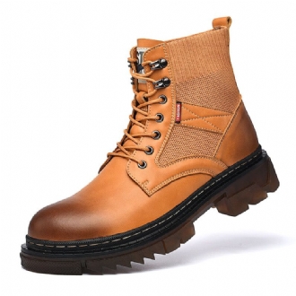 Män Bekväm Rund Tå Halkbeständiga High Top Tooling Boots