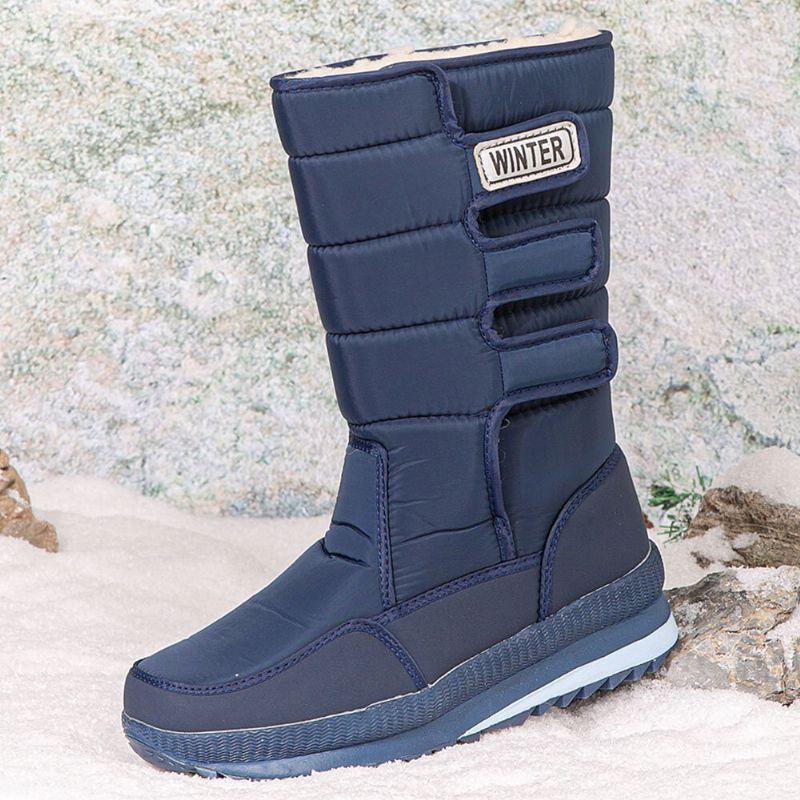 Män High-density Oxford-tyg Vattentätt Halkfritt Ryssland Thicken Plus Velvet Warmth Mid-tube Northeast Snow Boots