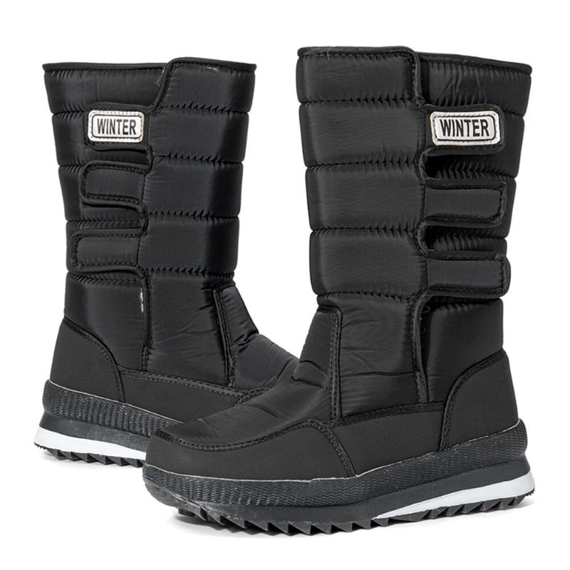 Män High-density Oxford-tyg Vattentätt Halkfritt Ryssland Thicken Plus Velvet Warmth Mid-tube Northeast Snow Boots