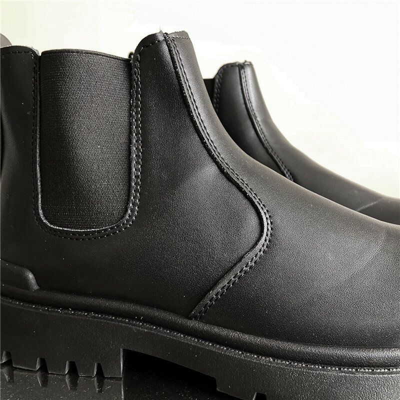 Män Pu Leather High Top Splicing Slip On Casual Chelsea Boots