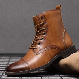 Män Retro Handgjorda Brittisk Stil Cap Toe Läder Formell Klänning Boots