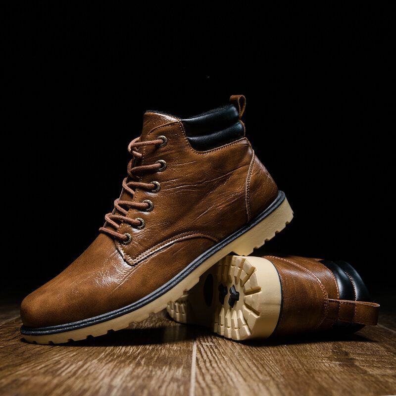 Men Retro Outdoor Comfy Halksäkra Casual Tooling Boots