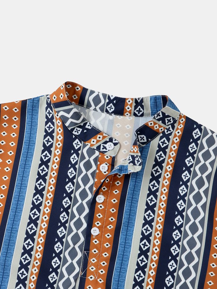 Bohemian Cuba Style Retro-skjorta Från Holiday Henley